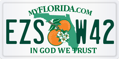 FL license plate EZSW42