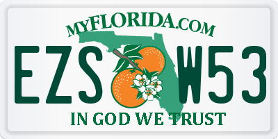 FL license plate EZSW53