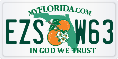 FL license plate EZSW63