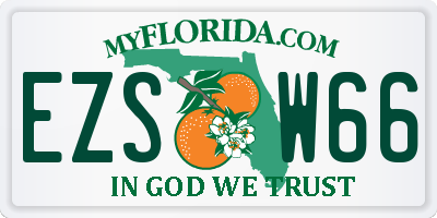 FL license plate EZSW66