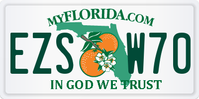 FL license plate EZSW70