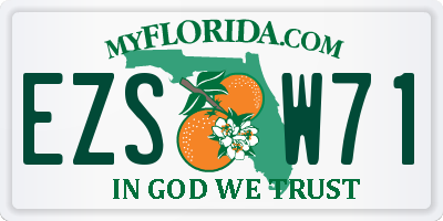 FL license plate EZSW71