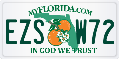 FL license plate EZSW72