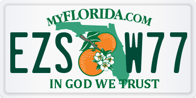 FL license plate EZSW77