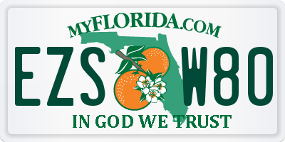 FL license plate EZSW80