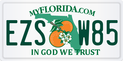 FL license plate EZSW85