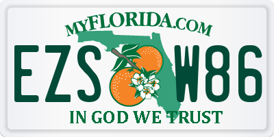 FL license plate EZSW86