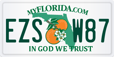 FL license plate EZSW87