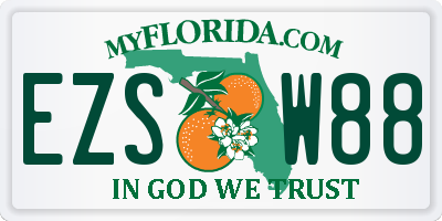 FL license plate EZSW88