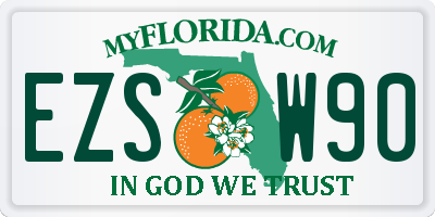 FL license plate EZSW90