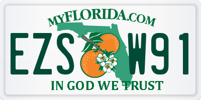 FL license plate EZSW91