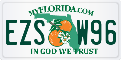 FL license plate EZSW96