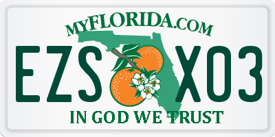 FL license plate EZSX03