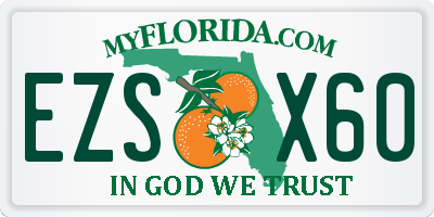 FL license plate EZSX60