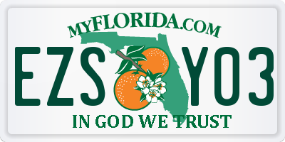 FL license plate EZSY03