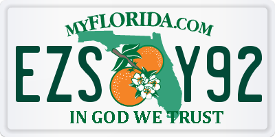 FL license plate EZSY92