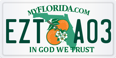 FL license plate EZTA03