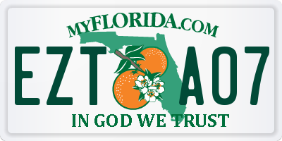 FL license plate EZTA07