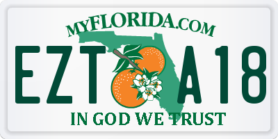 FL license plate EZTA18