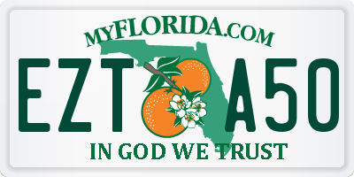 FL license plate EZTA50