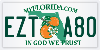 FL license plate EZTA80