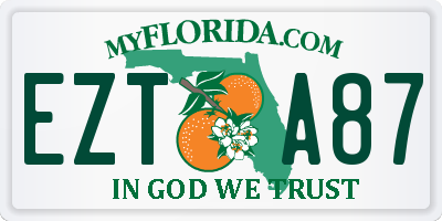 FL license plate EZTA87