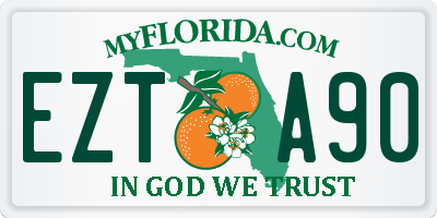 FL license plate EZTA90