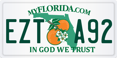 FL license plate EZTA92