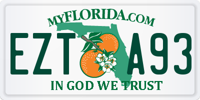 FL license plate EZTA93