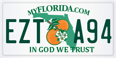 FL license plate EZTA94