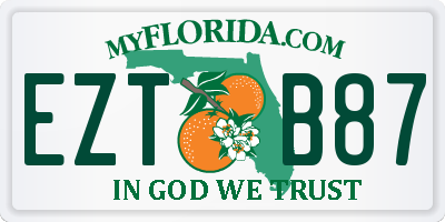 FL license plate EZTB87