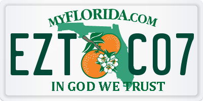 FL license plate EZTC07