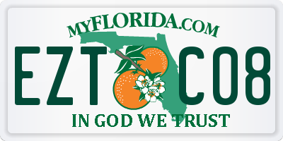 FL license plate EZTC08