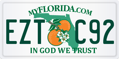 FL license plate EZTC92