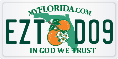 FL license plate EZTD09