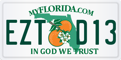 FL license plate EZTD13