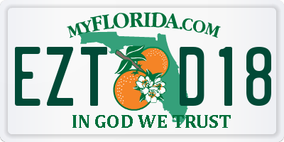 FL license plate EZTD18