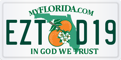 FL license plate EZTD19