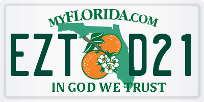 FL license plate EZTD21