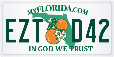 FL license plate EZTD42