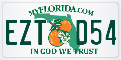 FL license plate EZTD54