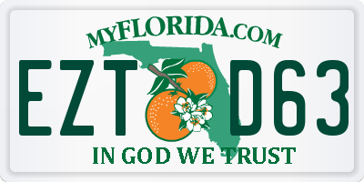 FL license plate EZTD63