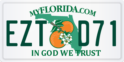 FL license plate EZTD71