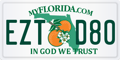 FL license plate EZTD80