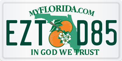 FL license plate EZTD85