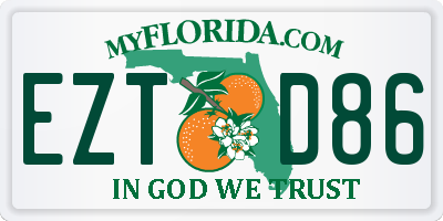 FL license plate EZTD86