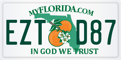 FL license plate EZTD87