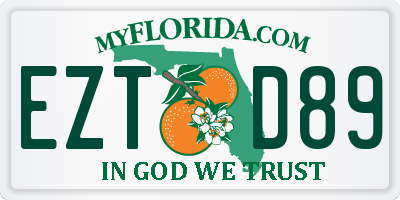 FL license plate EZTD89