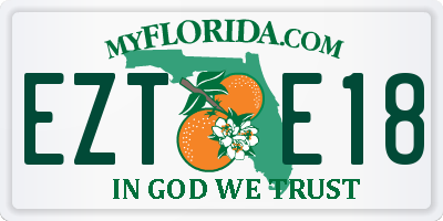 FL license plate EZTE18