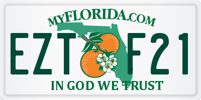 FL license plate EZTF21